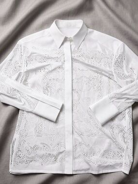 Givenchy Perforated-Pattern Long-sleeved Shirt for Women